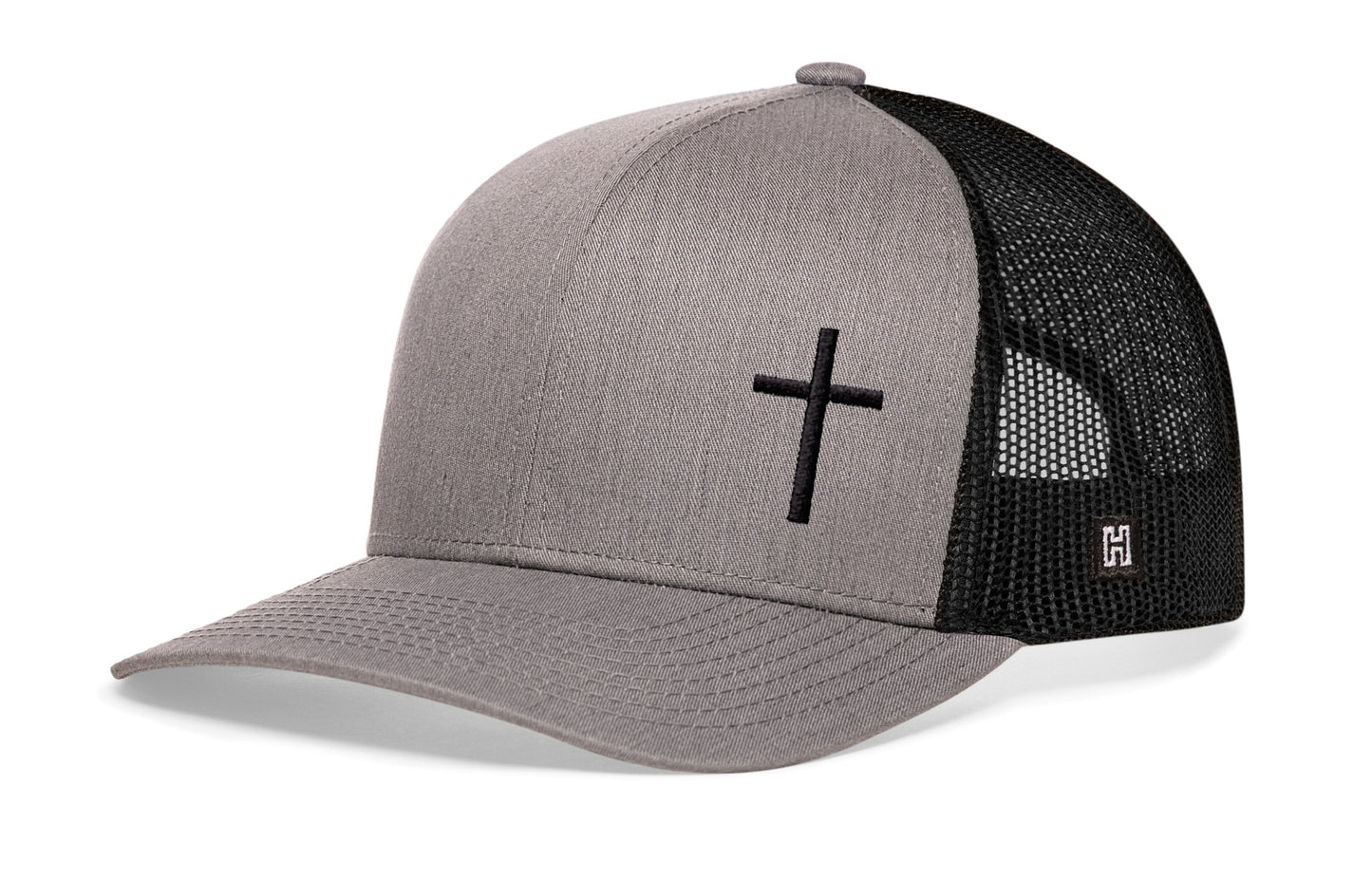 Cross Trucker Hat  |  Gray-Black cross Snapback