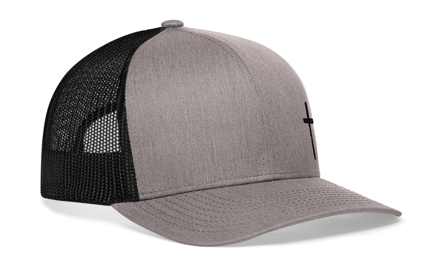 Cross Trucker Hat  |  Gray-Black cross Snapback