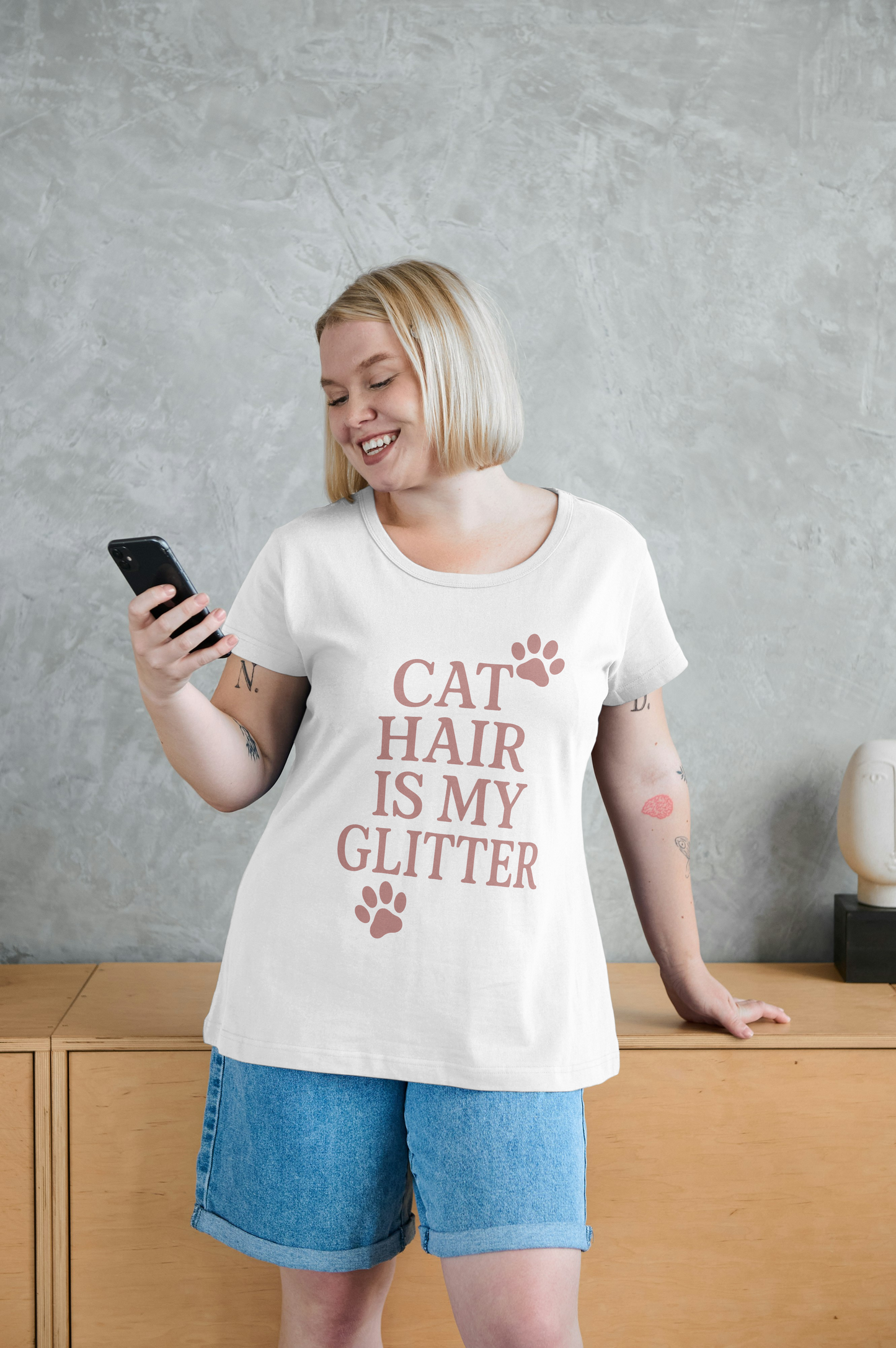 Cat Hair Is My Glitter Tee – Purrfectly Proud & Cozy