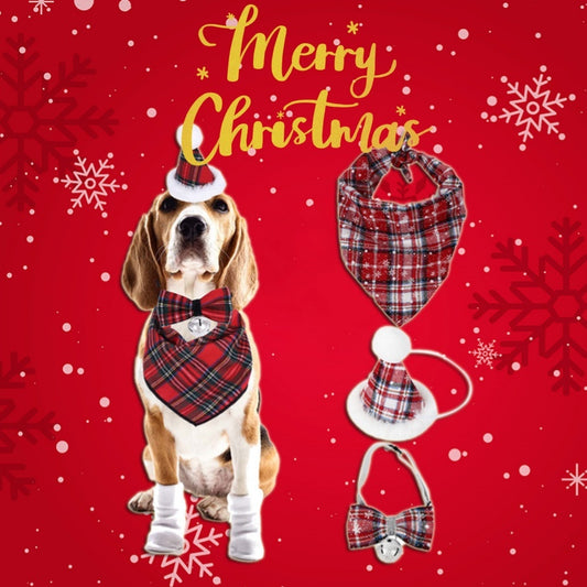 Christmas Bandanna Santa Print Dog