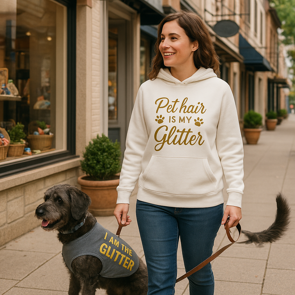 Pet Hair is My Glitter” hoodie—where comfort meets personality.