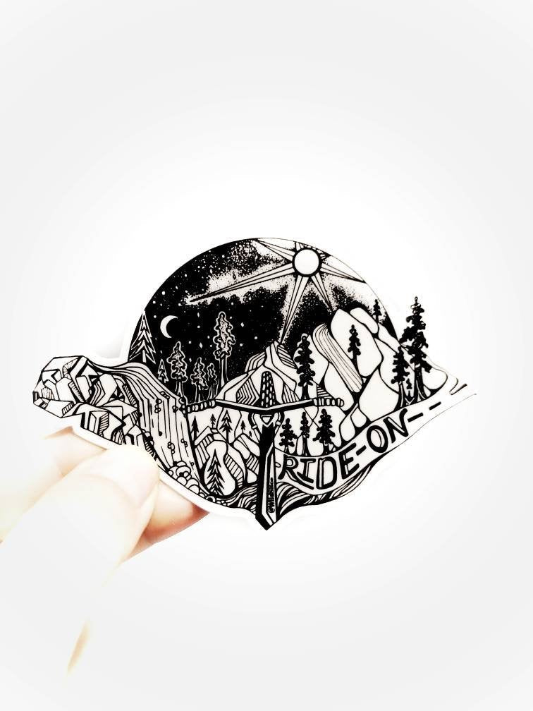 Ride On mountain Biking  Sticker  4"