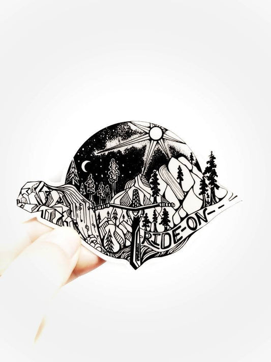 Ride On mountain Biking  Sticker  4"