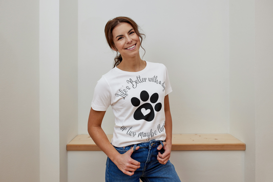 "Life's Better with a Dog (or Two, Maybe Three)" Paw Print